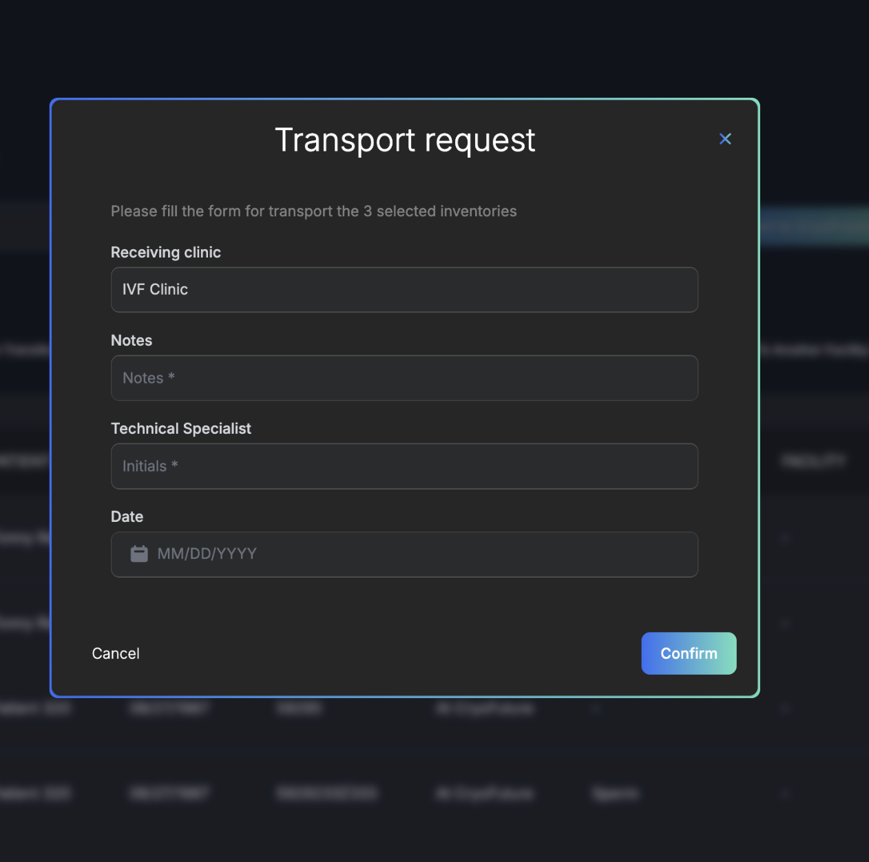 Transport Request Generated
